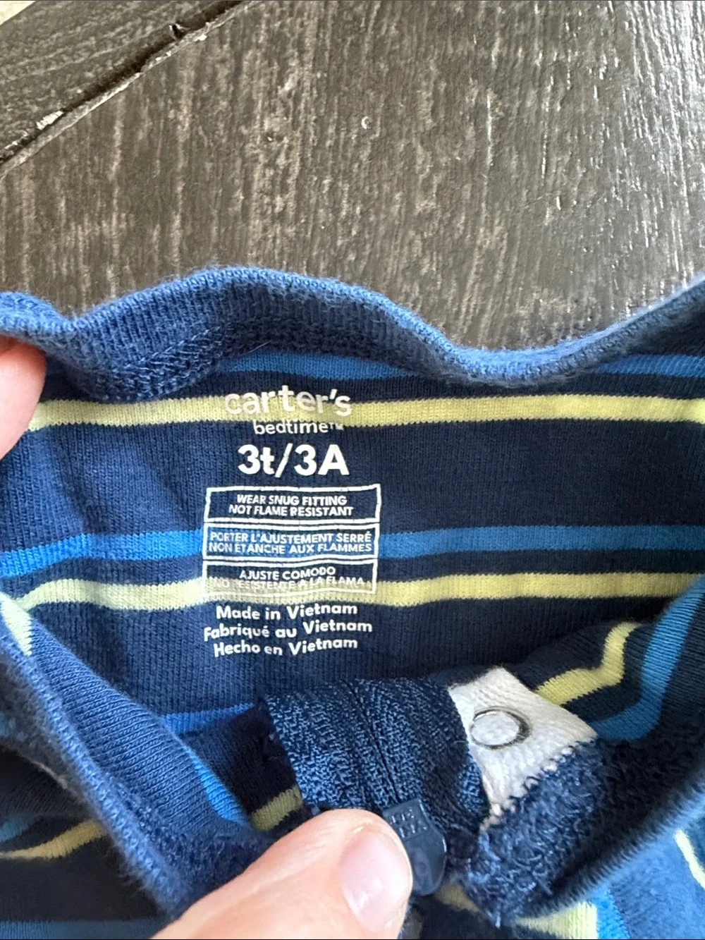 Carter's Blue Striped & White Dinosaur Footed One-Pieces (4 pack bundle)